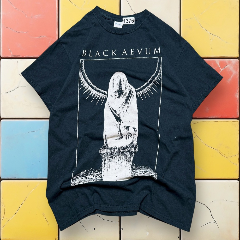 Vintage Black Aevum Band Tee Y2K Men M Heavy Metal Deathcore Grunge Denton Merch